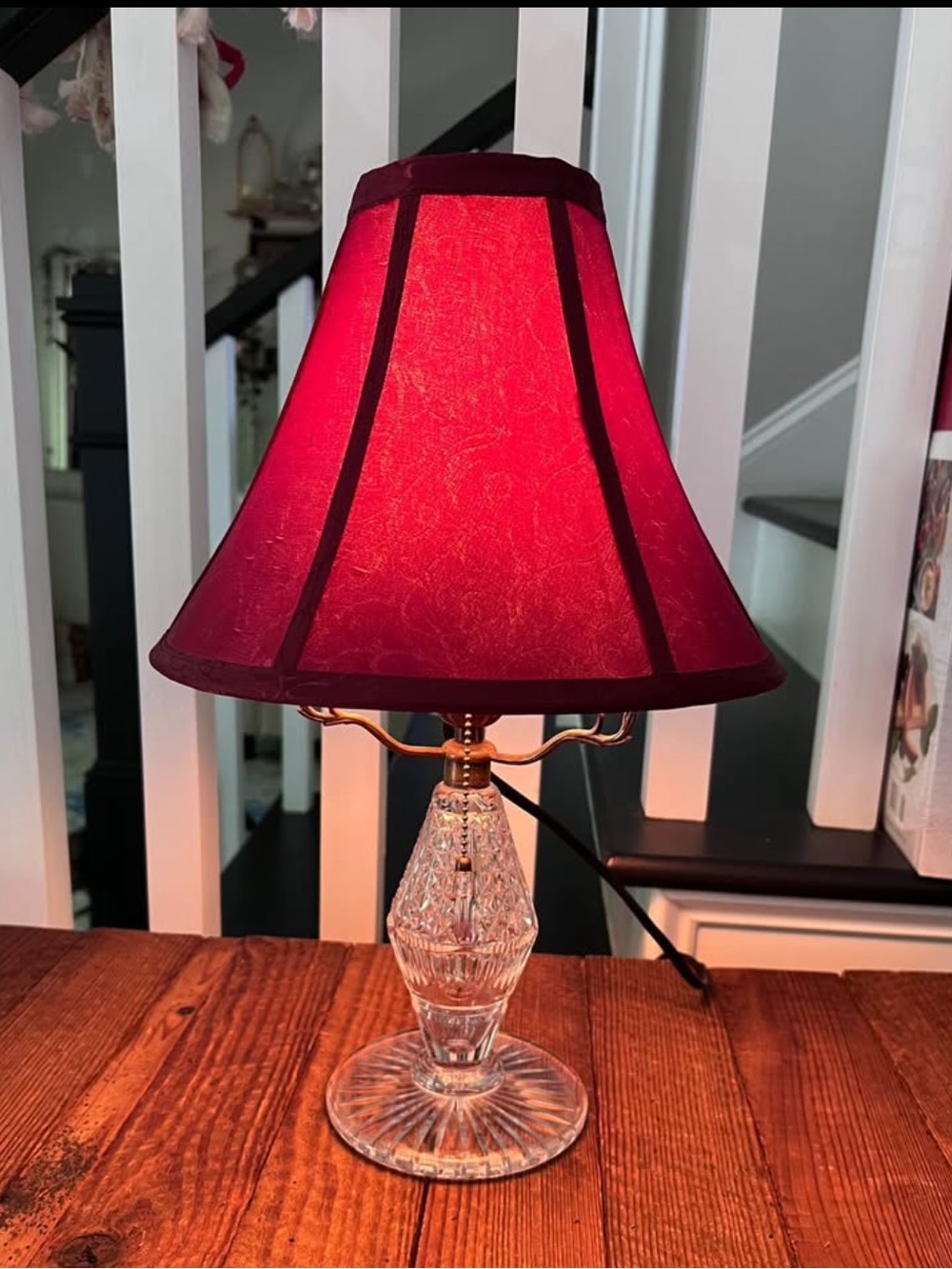 Elegant Vintage Clear Glass Small Table Lamp with Shade